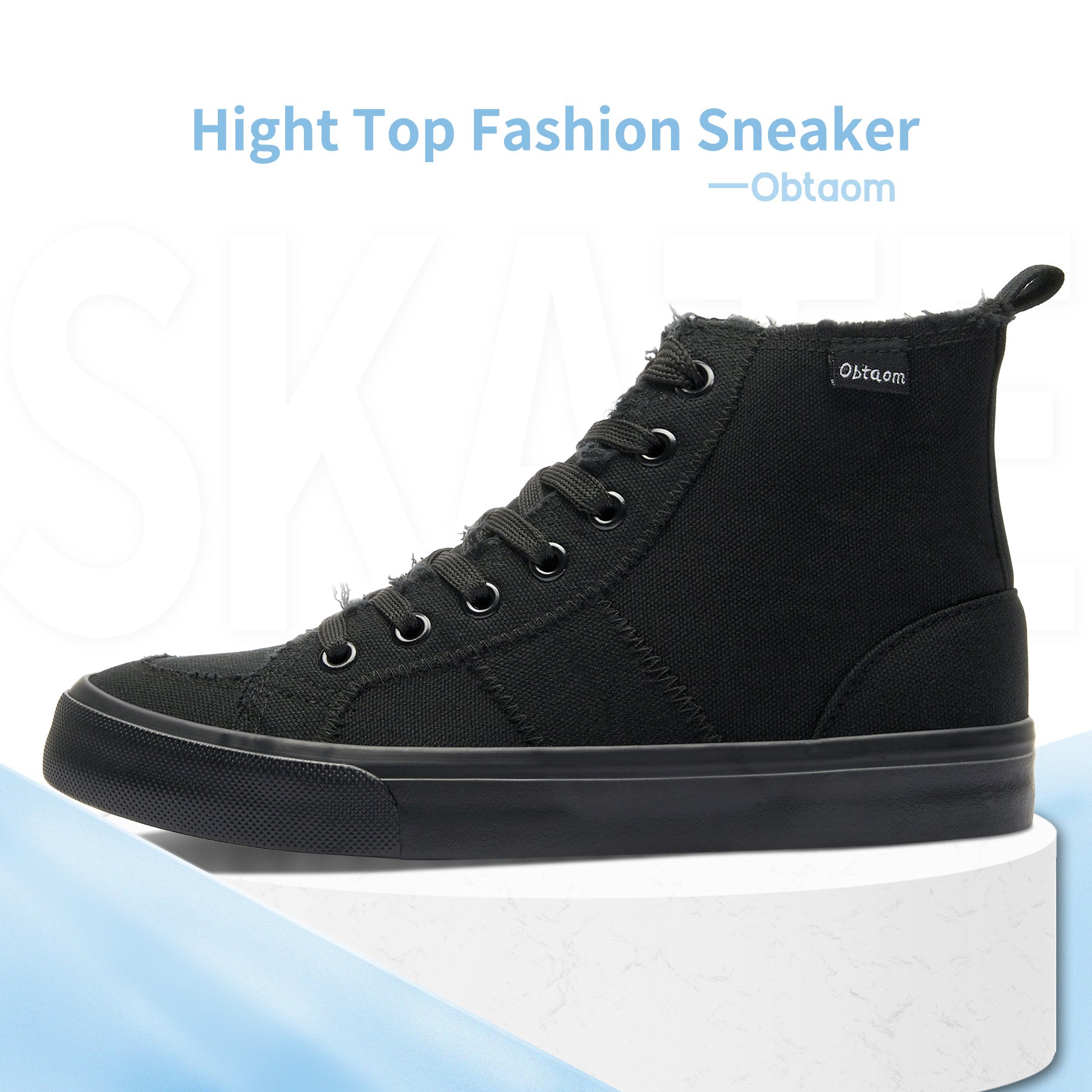 Obtaom Womens High Top Canvas Shoes Play Mid Fashion Sneaker