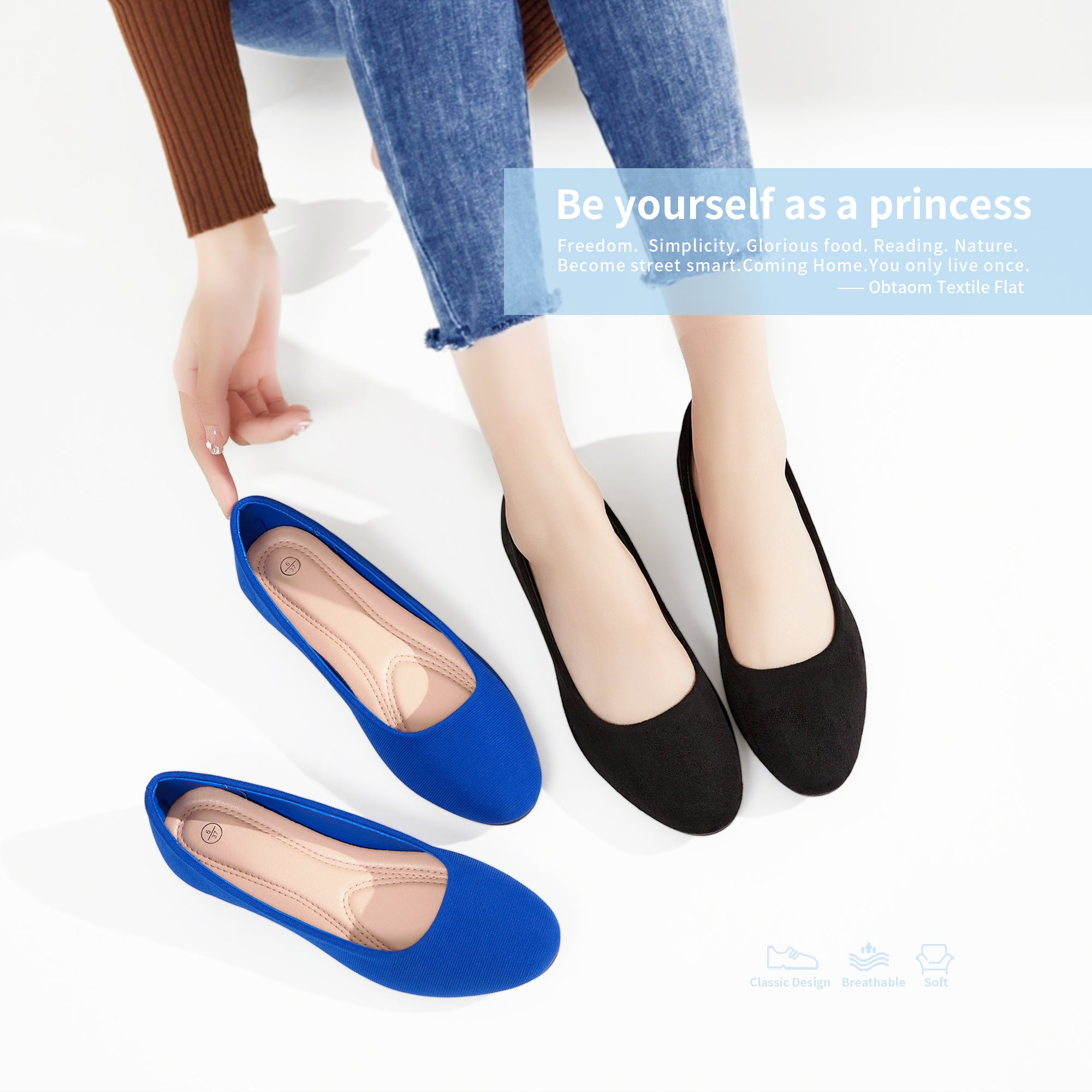 Ballet Shoes Quaouag Flats For Women Round Toe Ballet Flats With