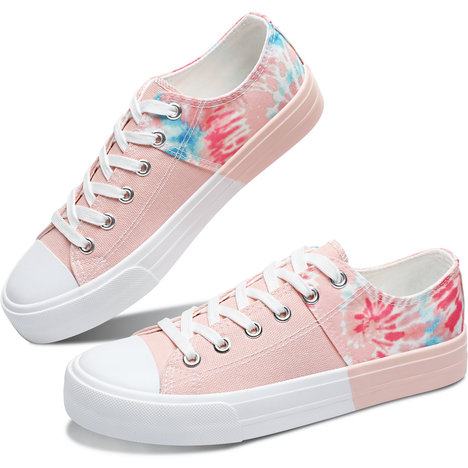 Qismat Women Color blocked with LV Design Shoes Sneakers in White,Pink,  vlack, Blue Colors