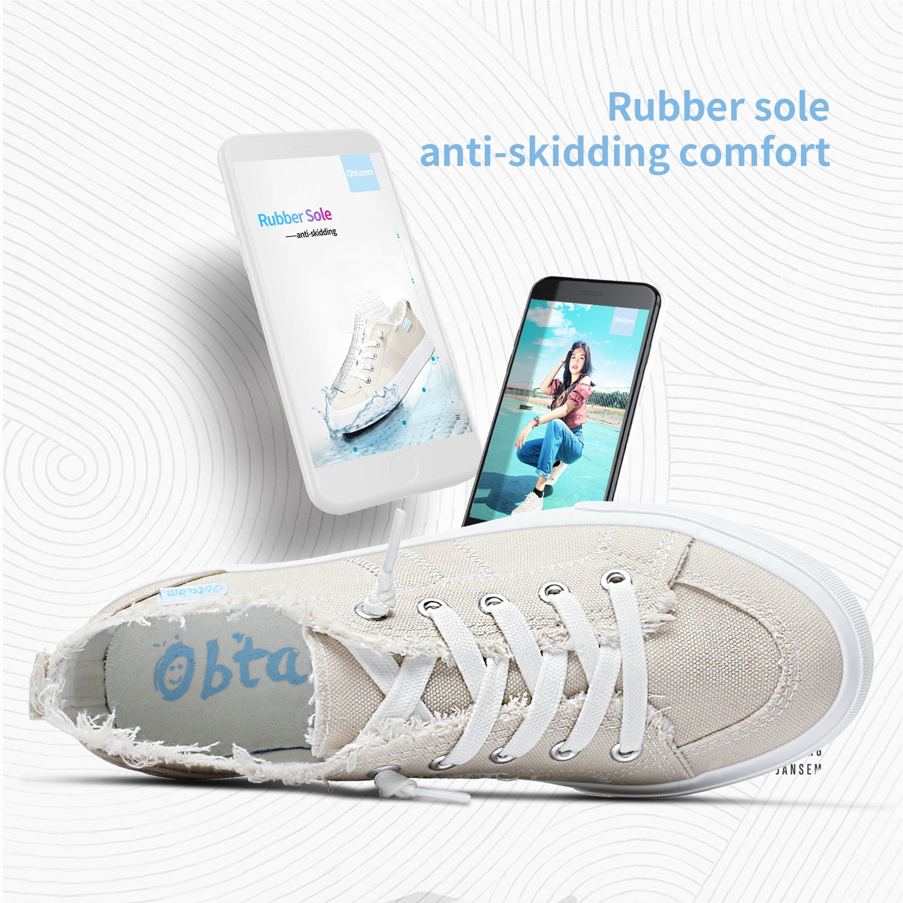 Obtaom Women Ethnic Style Canvas sneakers Comfortable flax Slip ons Bo ...
